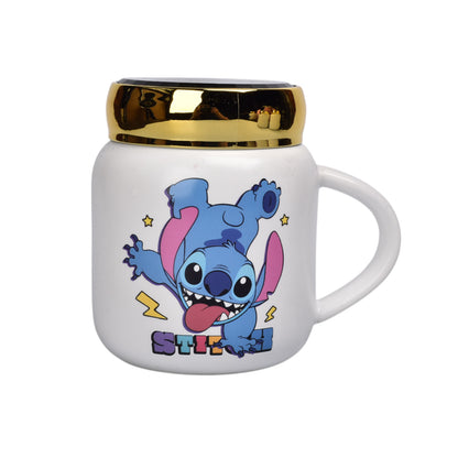 MUG POCILLO CERAMICA PERSONAJE CON TAPA ESPEJO 420ML