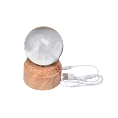 LAMPARA ESFERA CRISTAL CON BASE GIRATORIA GRANDE DIM:8X8CM
