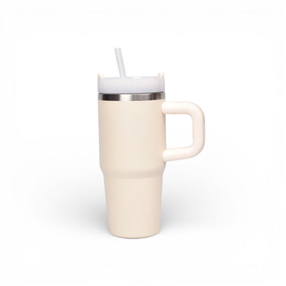 TERMO ACERO INOXIDABLE CON TAPA Y PITILLO 420ML DIM:7X7X18