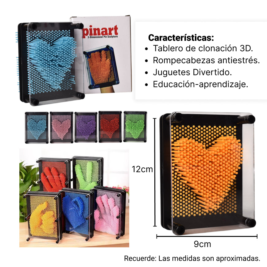 adorno escritorio tablero de agujas plastico antiestres 3d