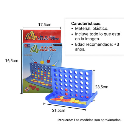 JUEGO DE MESA 4 EN LINEA DIDACTICO DIM: 16x11x2