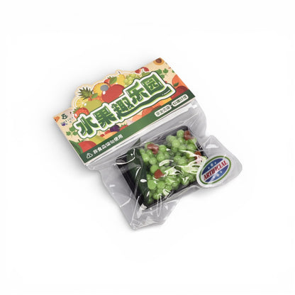 SQUISHY ANTI ESTRÉS CANASTA FRUTAS ELASTICO CAUCHO  DIM: 7X5X1