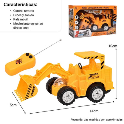 EXCAVADORA DE CONTRUCCION A CONTROL REMOTO DIM: 9.5*22*14cm