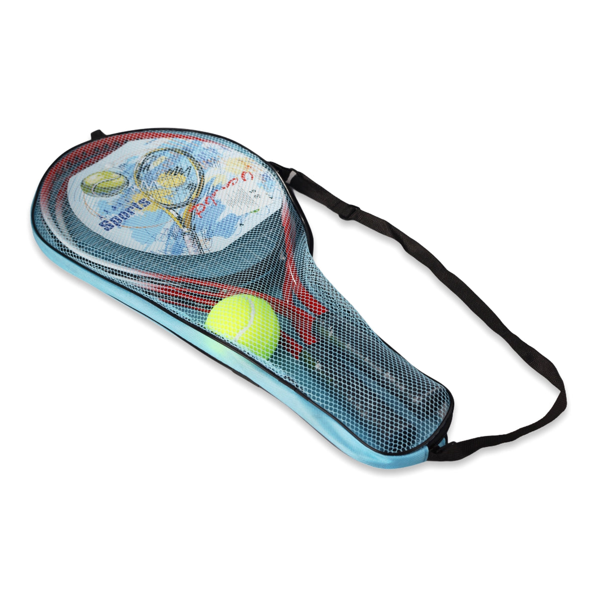 raqueta metal y pelota de tenis de campo deporte niños dim:2
