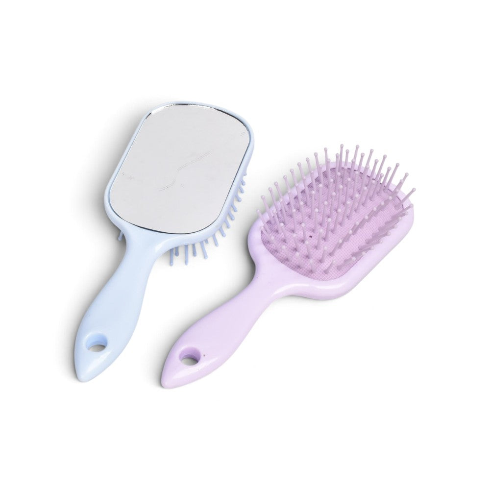 cepillo plastico con espejo para cabello prj dim: 17x6cm