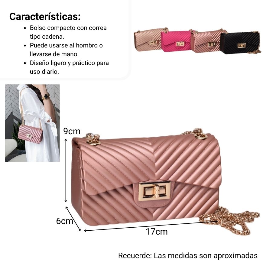 bolso cartera mujer sintetico varios colores dim:9x6x17