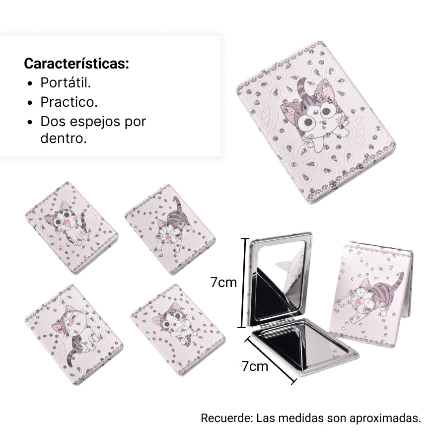 espejo plastico cartera dim:6cm