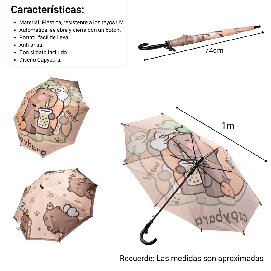 sombrilla manual para niños con silbato