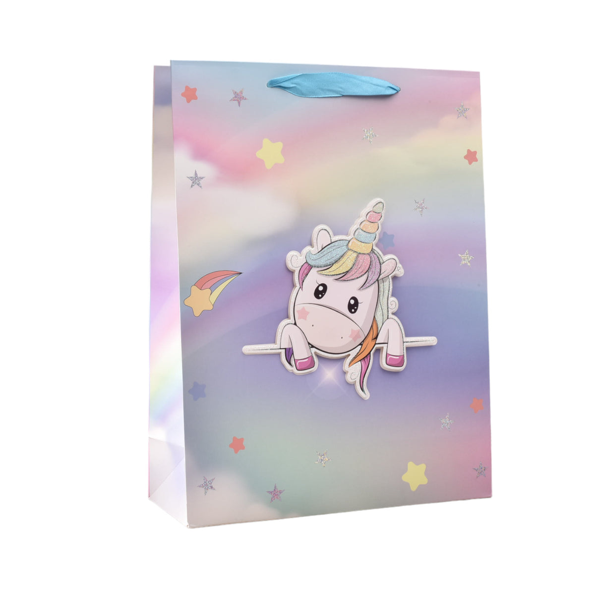 bolsa regalo en papel unicornios tamaño pequeño