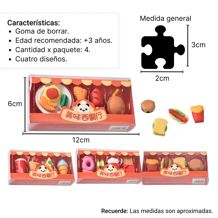 set borradores figura comida rapida