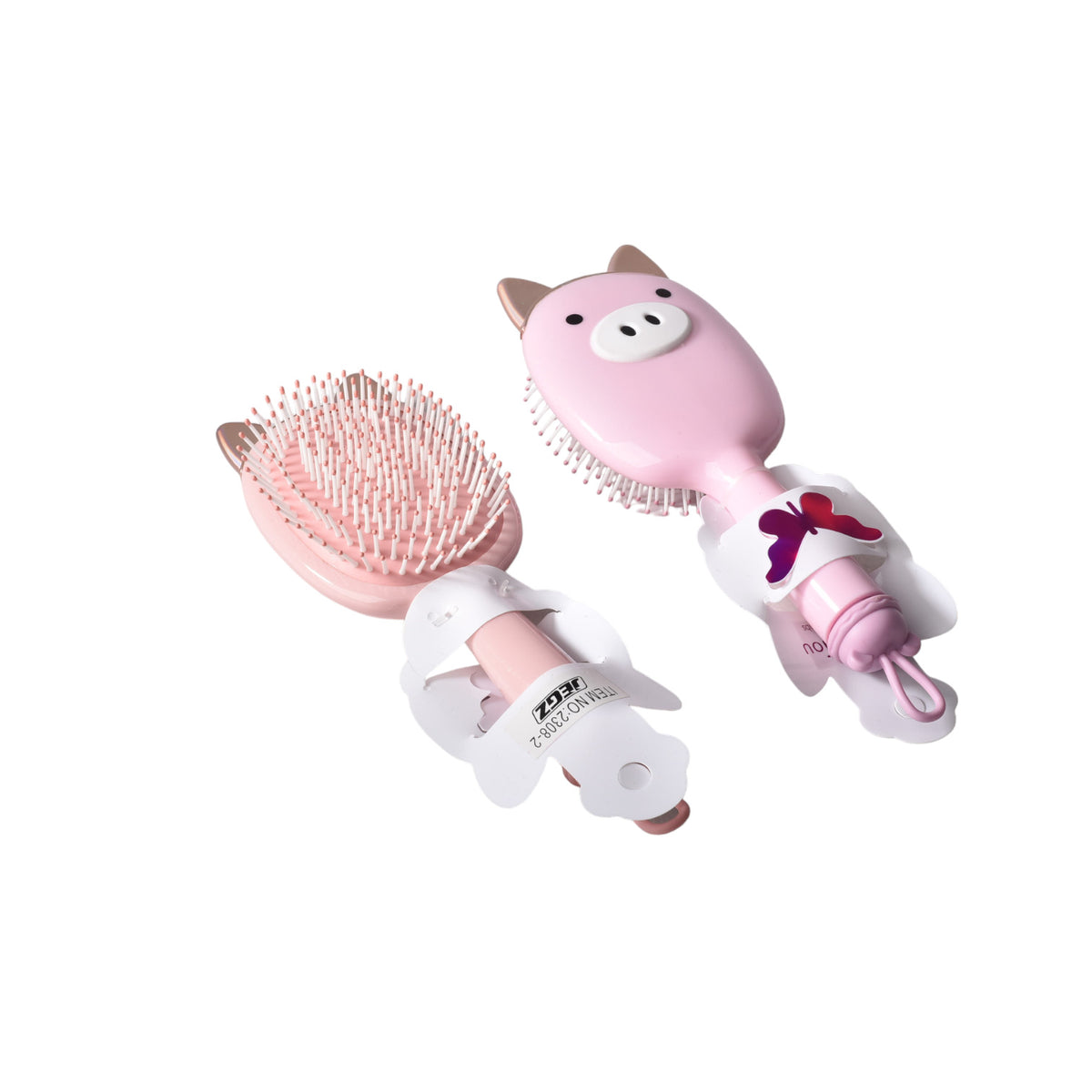 cepillo plastico para cabello forma cerdito dim:8x25x4