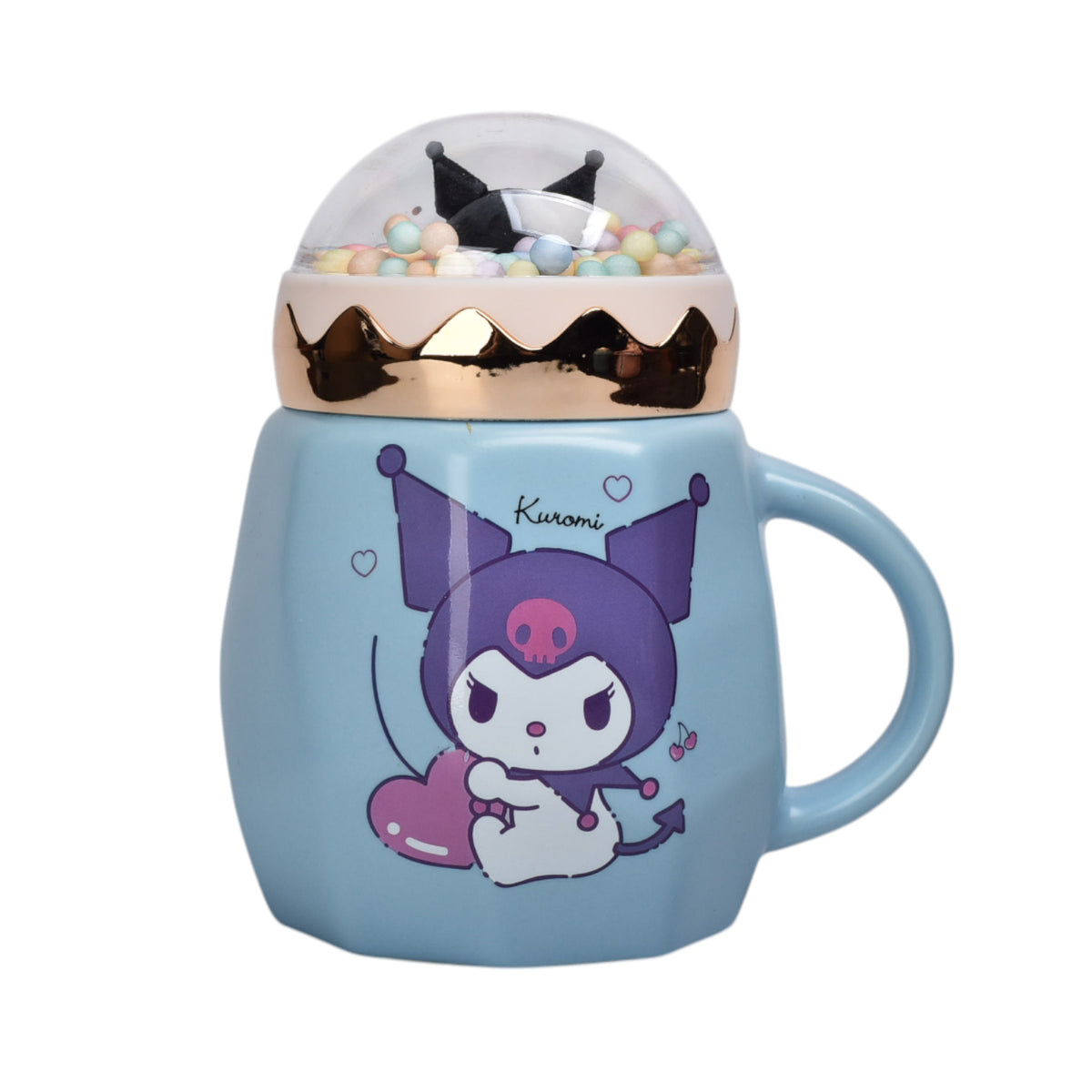 mug pocillo con tapa ceramica personaje 420ml dim:8x13