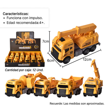 JUGUETE CARRO DE CONSTRUCCION COLOR AMARILLO PARA NIÑOS PLAS