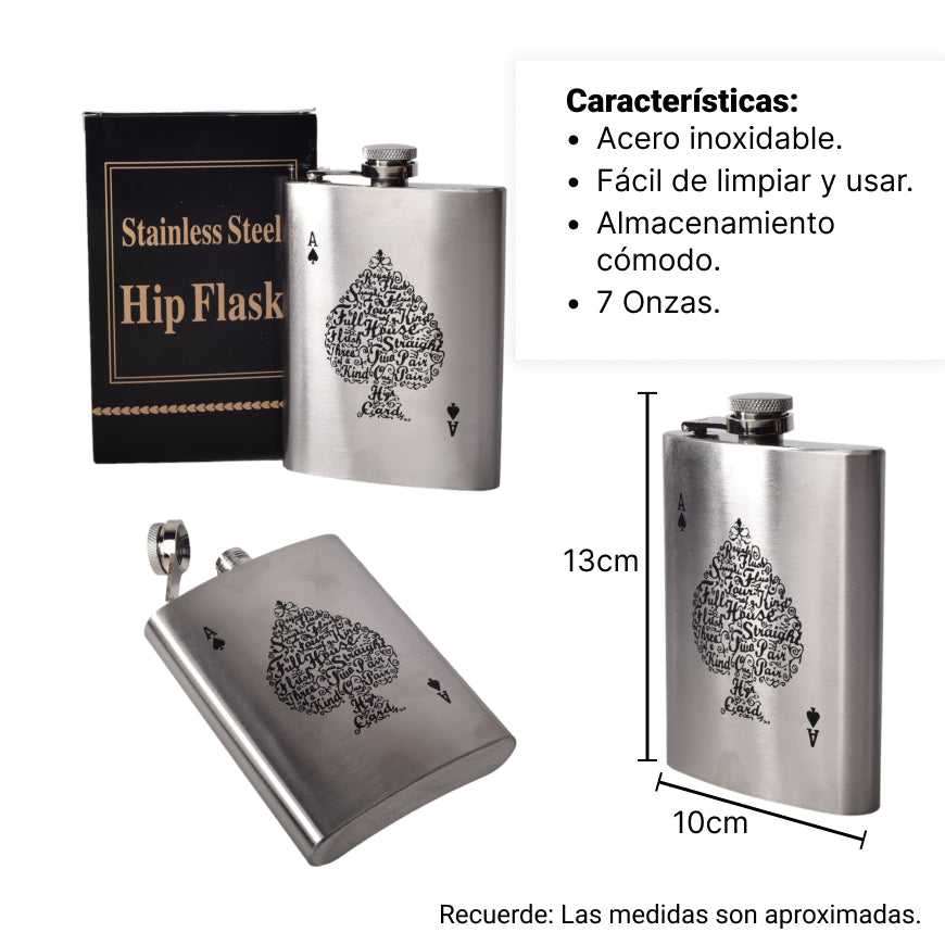 whiskera licorera plateada acero inoxidable