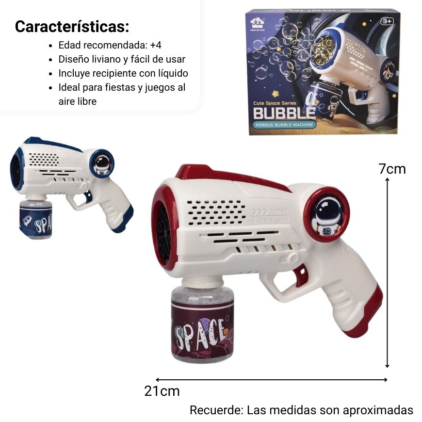 juguete pistola de burbujas dim:21x7x15