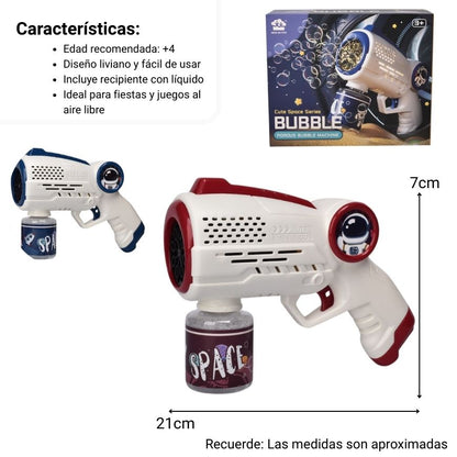 JUGUETE PISTOLA DE BURBUJAS DIM:21X7X15