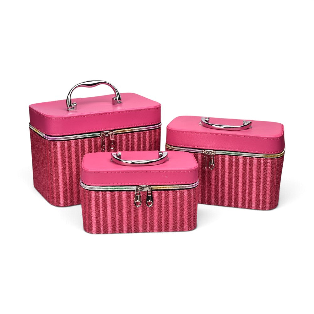 cosmetiquera neceser x3 und cuero sintetico dim:23x15x16.5cm