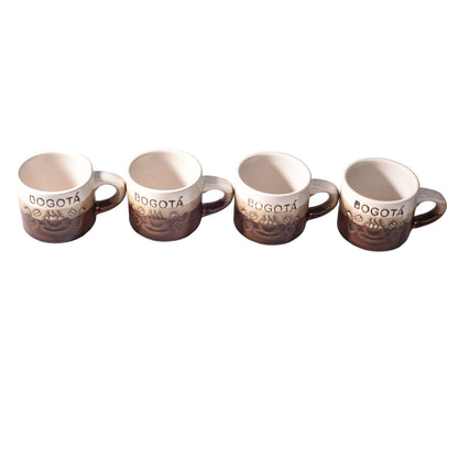 SET 4PCS POCILLOS CON BASE CERAMICA GRANDE