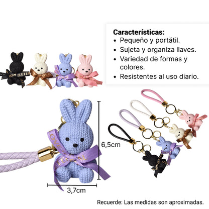 LLAVERO EN RESINA FORMA DE CONEJO VARIOS COLORES DIM:3X3X6