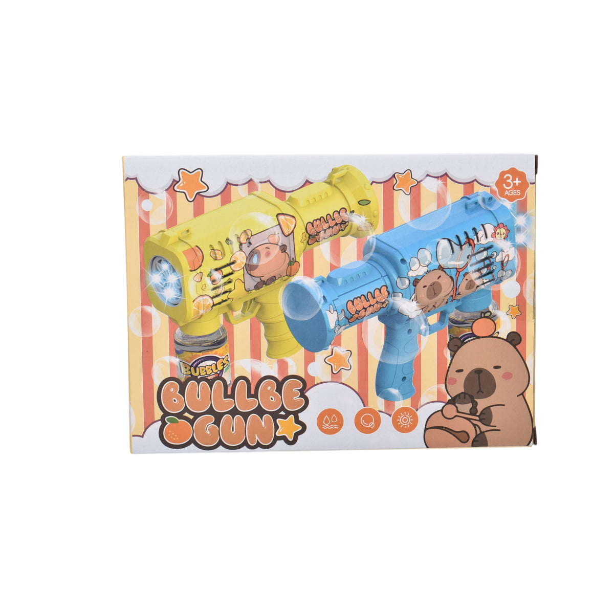 juguete pistola de burbujas capybara  plastico dim:15x6x21