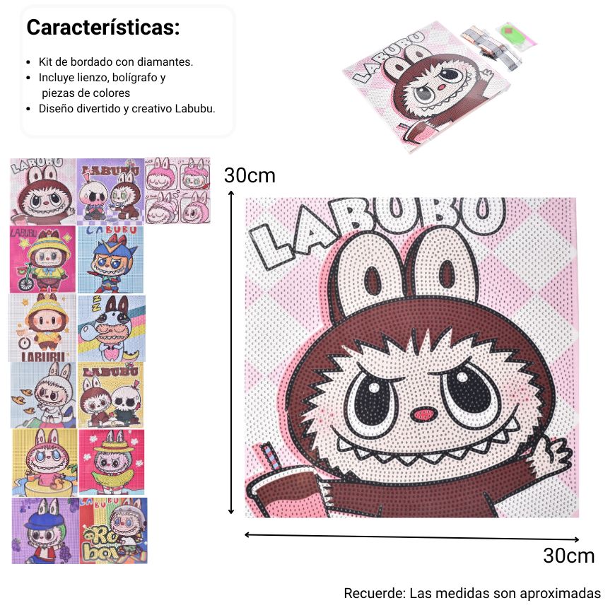 cuadro juguete de piedras didactico niños personaje labubu