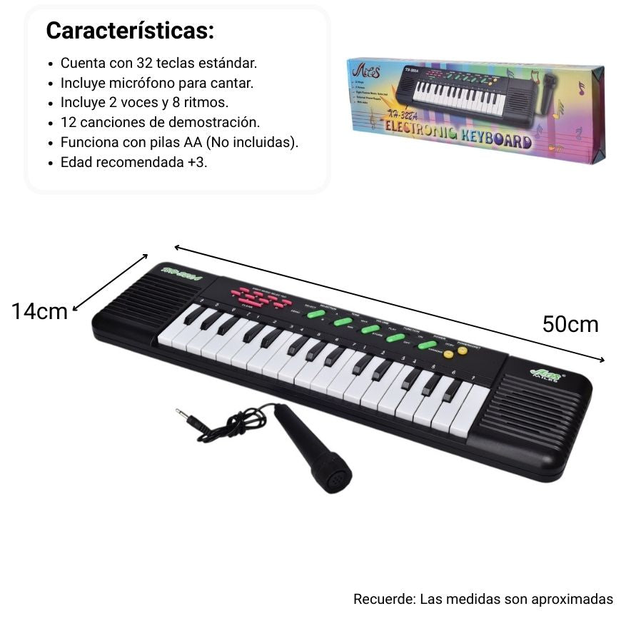 juguete piano con sonido y accesorios dim:52x4x14