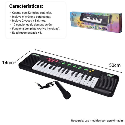 JUGUETE PIANO CON SONIDO Y ACCESORIOS DIM:52X4X14