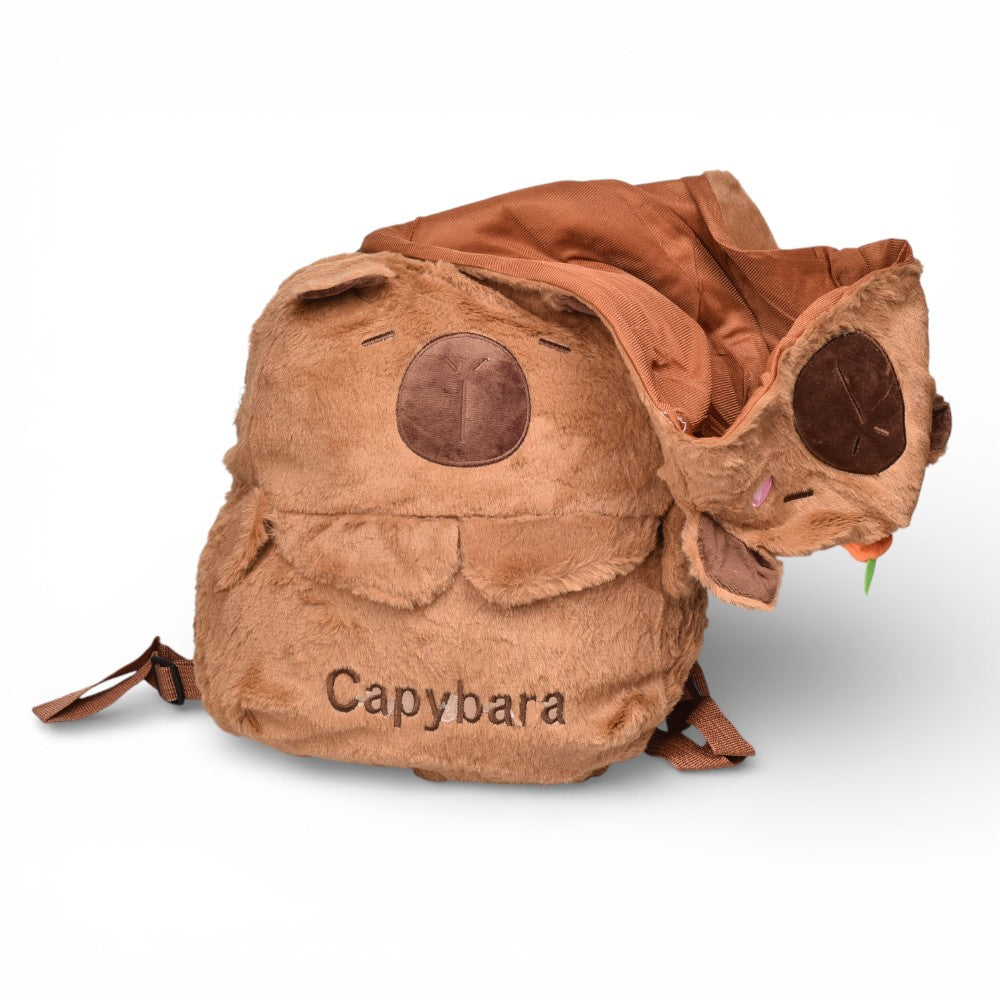 maleta morral capybara peluche poliester dim:29x25x7