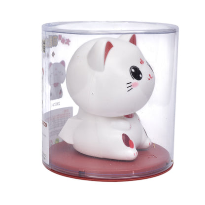 GATO DE LA SUERTE SOLAR PLASTICO COLOR BLANCO DIM:9X9X10