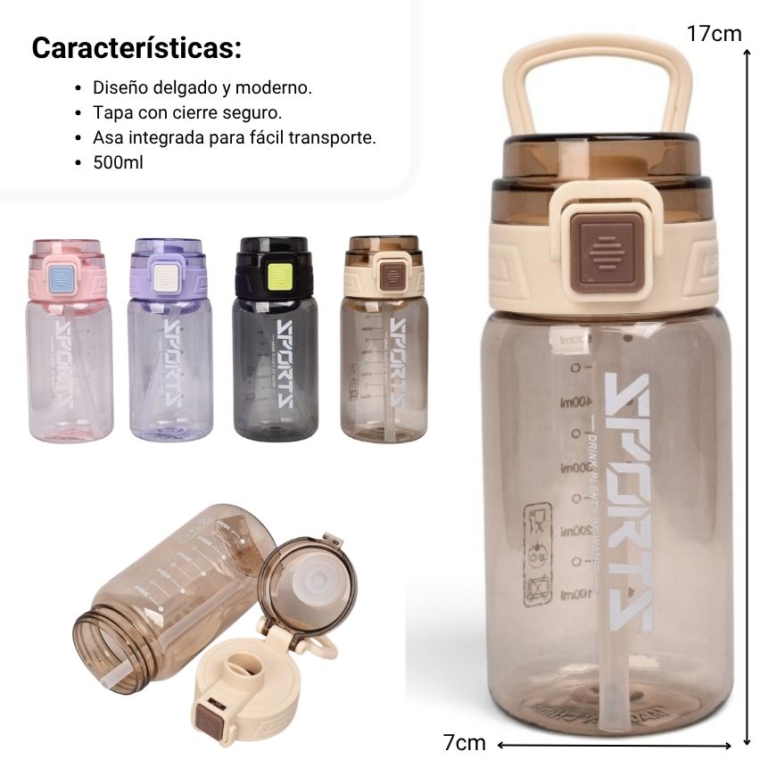 botella de agua plastico 500ml