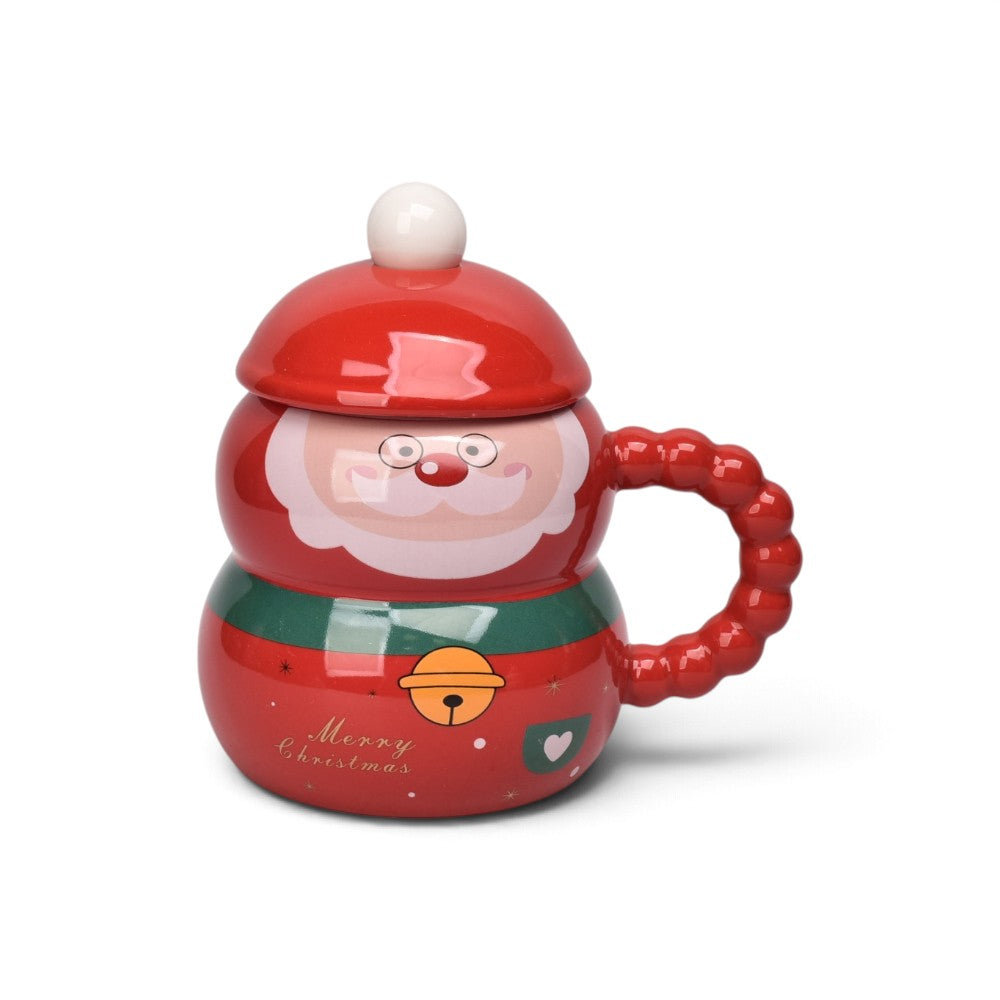 mug pocillo ceramica con tapa y cuchara 360ml