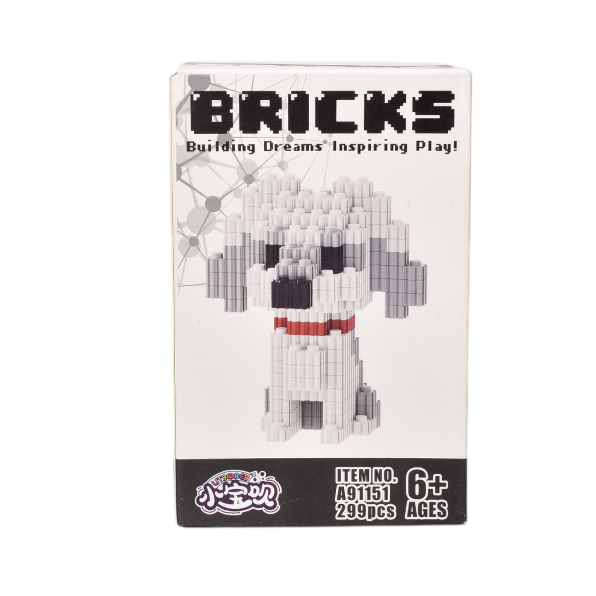 bloques fichas plastica forma perro armable dim:7x7x12
