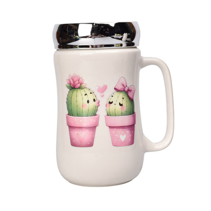 MUG POCILLO CERAMICA TAPA ESPEJO CAPTUS 450ML