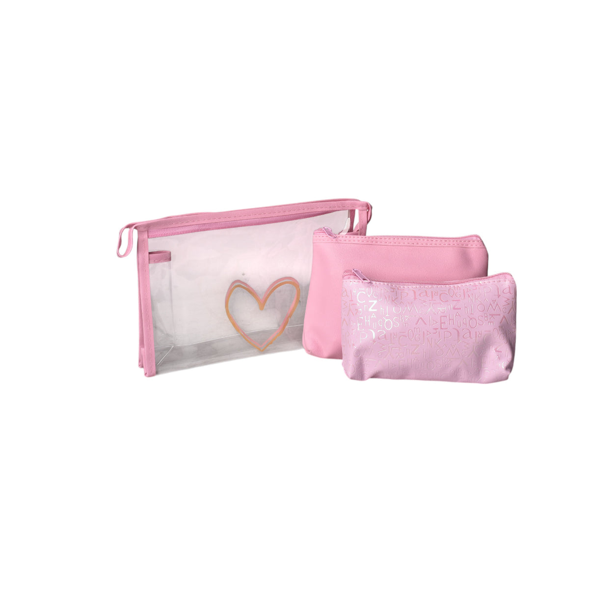 cosmetiquera x 3 und maquillaje poliester sintetico pvc dim: