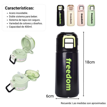 TERMO ACERO INOXIDABLE 400ML DIM:6X6X18