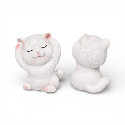 ADORNO RESINA BLANCO DISEÑO GATO DIM:3X5X3