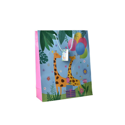 BOLSA REGALO PAPEL INFANTIL ANIMALES PEQUEÑA DIM: 26X32X10