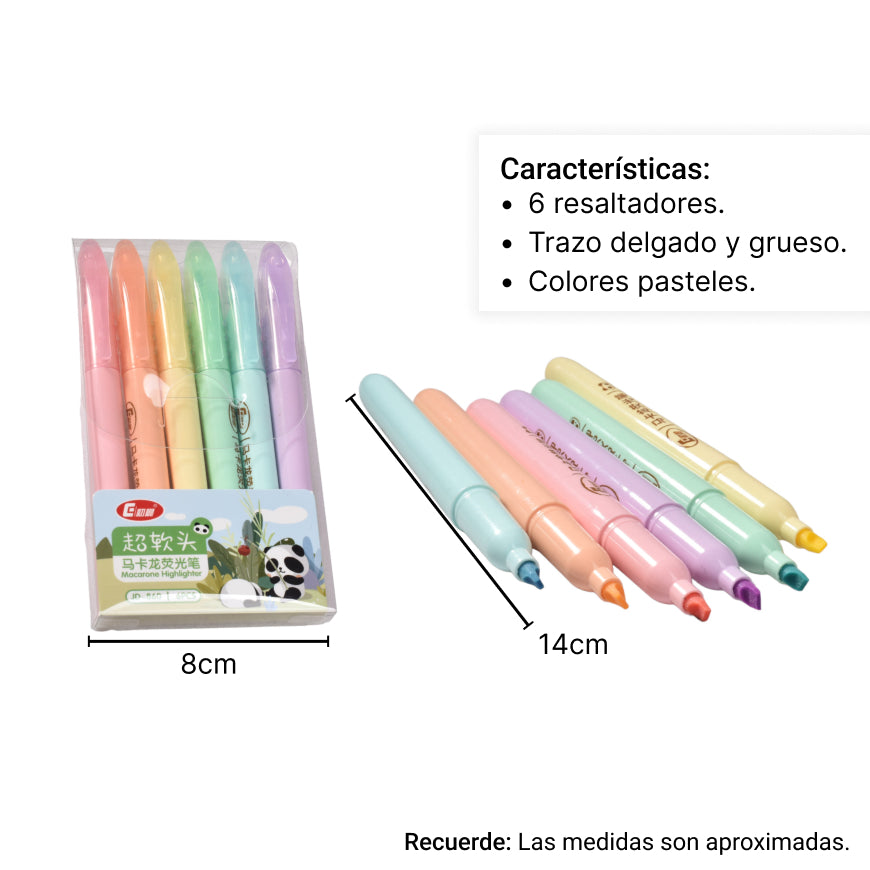 resaltador x 6 pcs