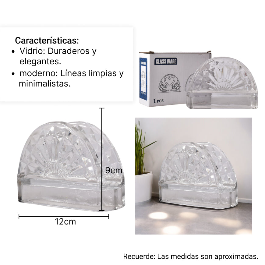 servilletero en vidrio
