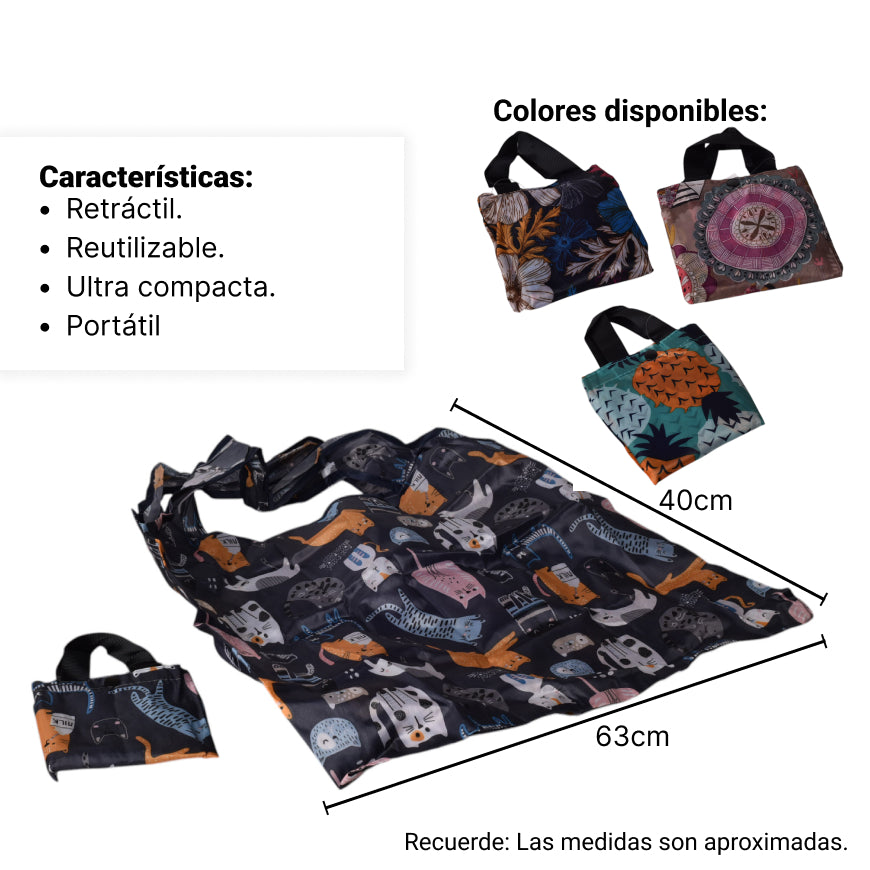 bolsa compras portatil reutilizable poliester