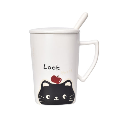 MUG POCILLO CERAMICA CON TAPA 360ML DIM:11X8X8