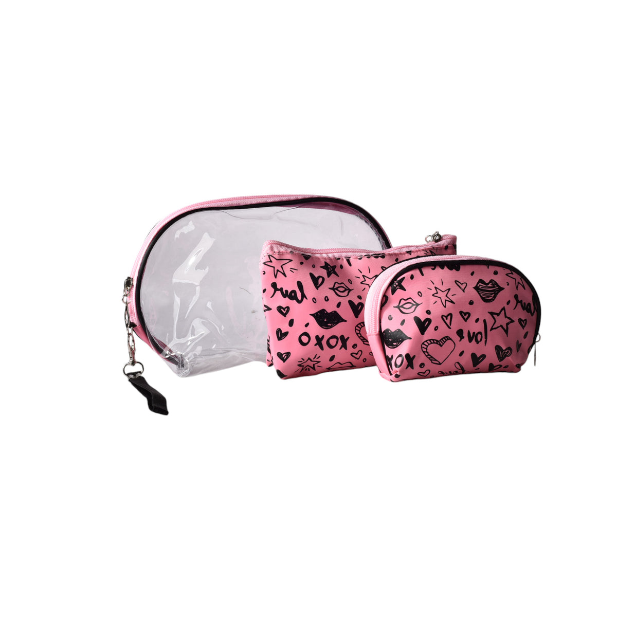 cosmetiquera x 3 und maquillaje sintetico pvc