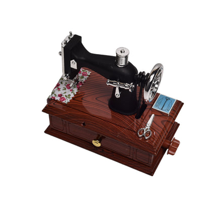 CAJA MUSICAL MAQUINA DE COSER EN PLASTICO 15x13x9