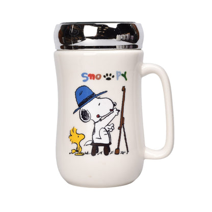 MUG POCILLO CERAMICA PERSONAJE CON TAPA ESPEJO 380ML DIM:13X7