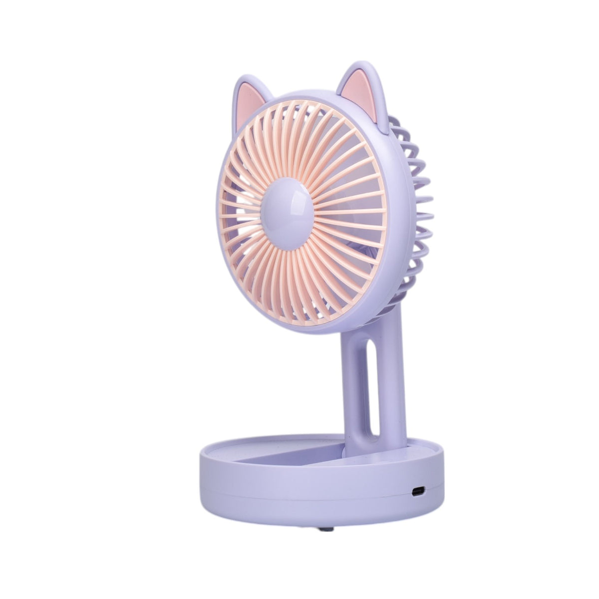 ventilador redondo con orejas plastico recargable dim:17x10x6