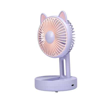 VENTILADOR REDONDO CON OREJAS PLASTICO RECARGABLE DIM:17X10X6