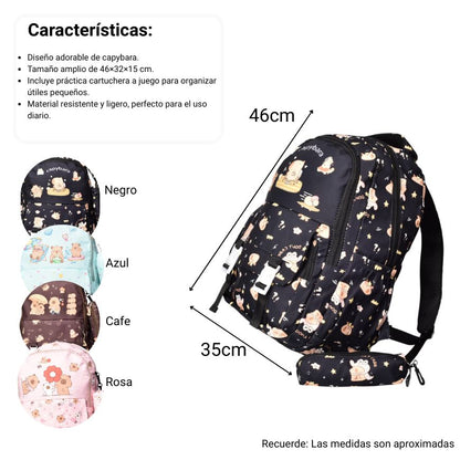 MALETA MORRAL CON CARTUCHERA POLIESTER CAPYBARA DIM:46X32X15
