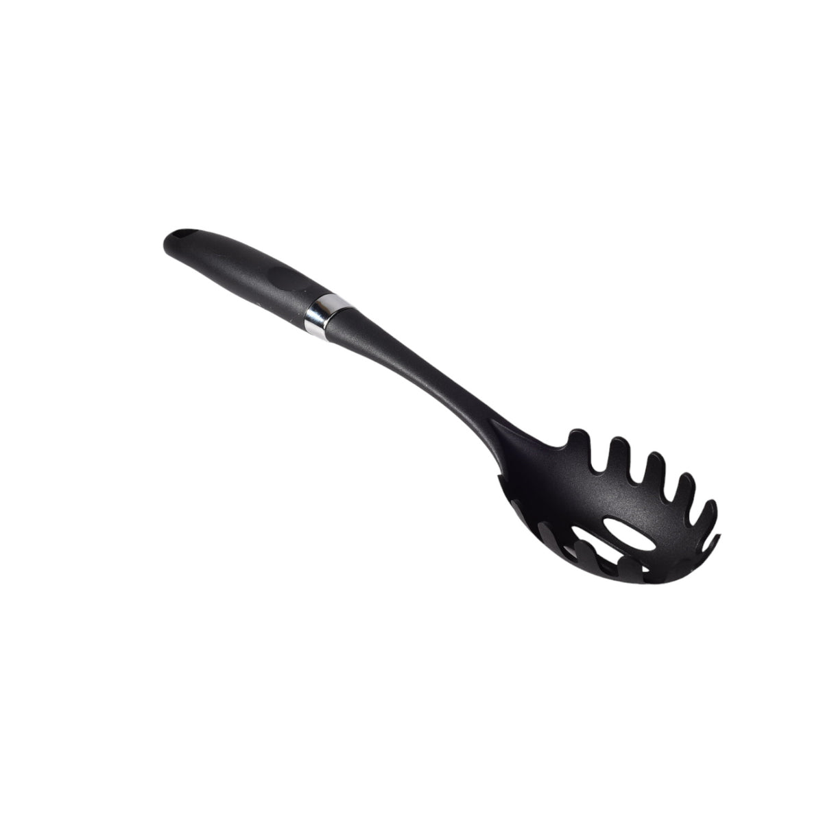 cucharon pasta silicona plastico utensilios cocina negro
