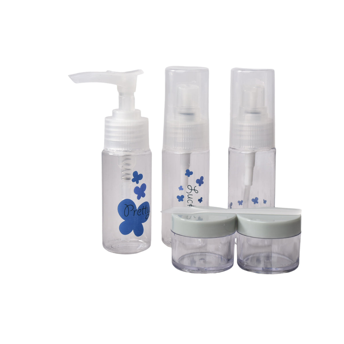 kit 5 envases recargables viajero plastico 35ml
