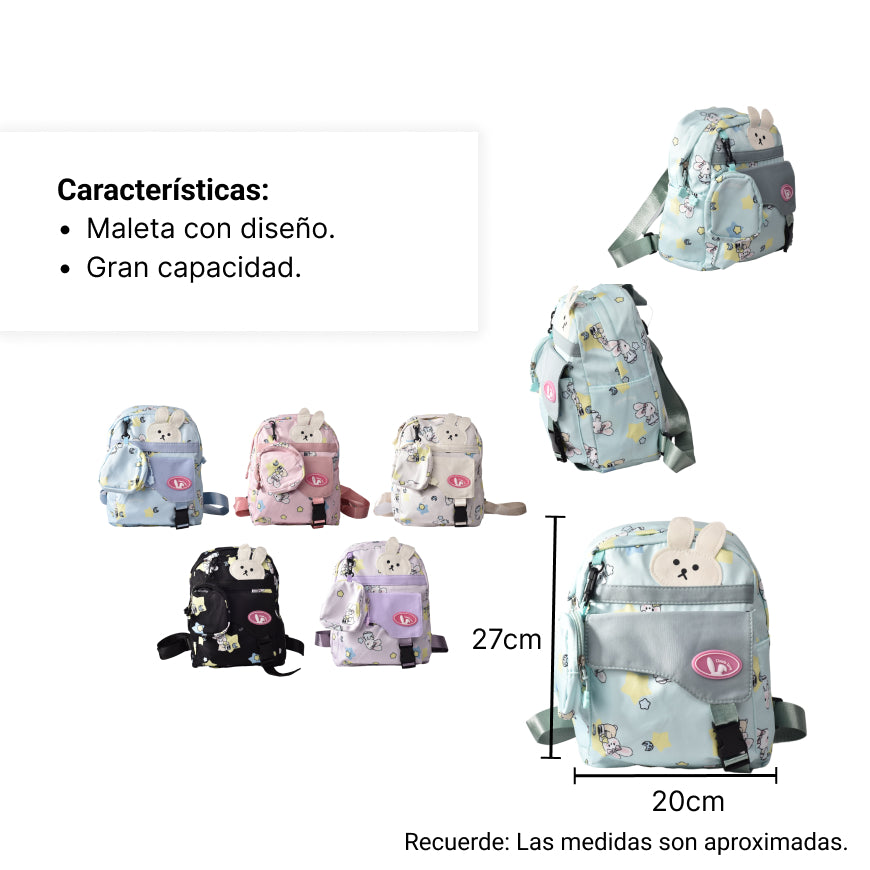 maleta de diseños pequeña en poliester con monedero